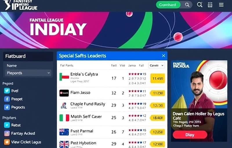Fantasy Cricket League India IPL contest page showing special events and leaderboards